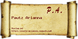 Pautz Arianna névjegykártya